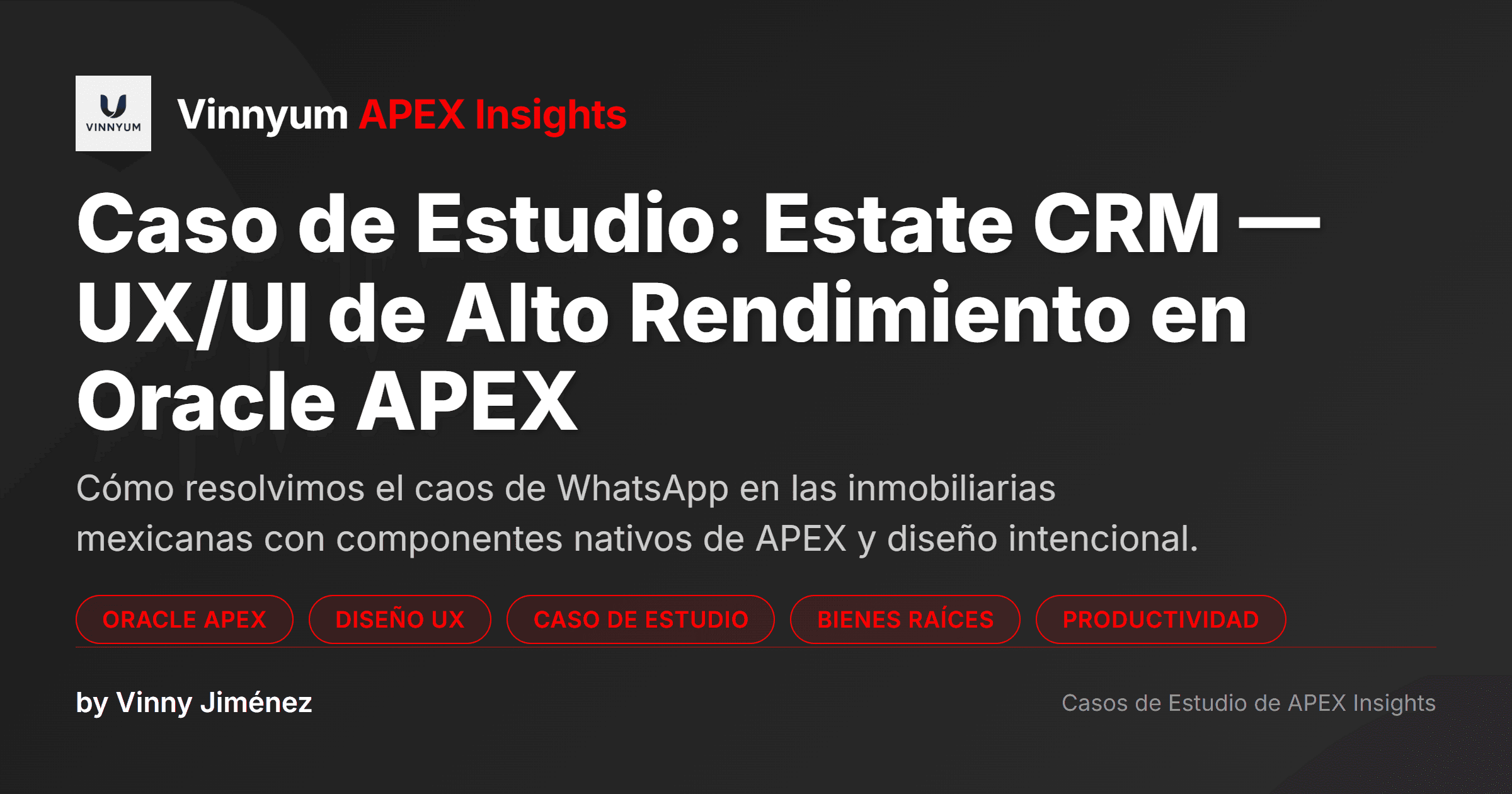 Caso de Estudio: Estate CRM — UX/UI de Alto Rendimiento en Oracle APEX